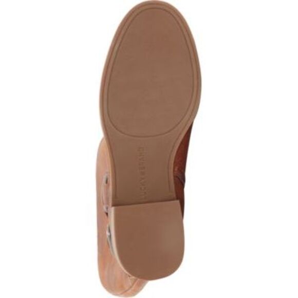 NWT LUCKY BRAND Womens Brown Moto Karesi Almond Toe Leather Riding Boot 6.5 M - Picture 4 of 5